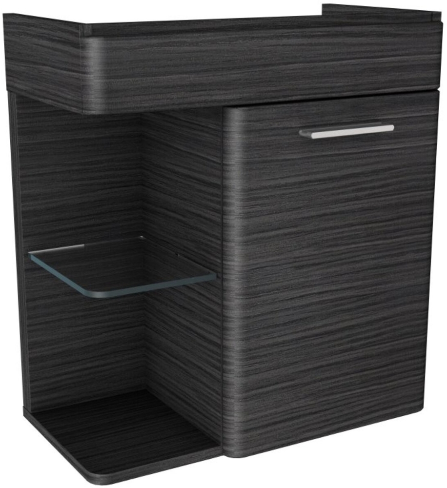 LANZET K8 Gäste WC Waschtischunterschrank 55 cm, Schwarz Bild 1