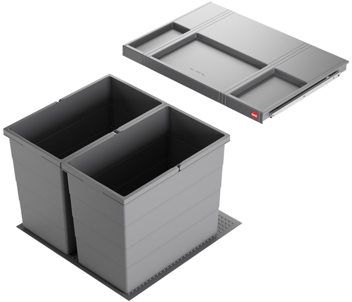 Hailo Einbau Abfallsammler 3301651 Allegro Einsatz Mülleimer 2x 28 L Dunkelgrau Bild 1