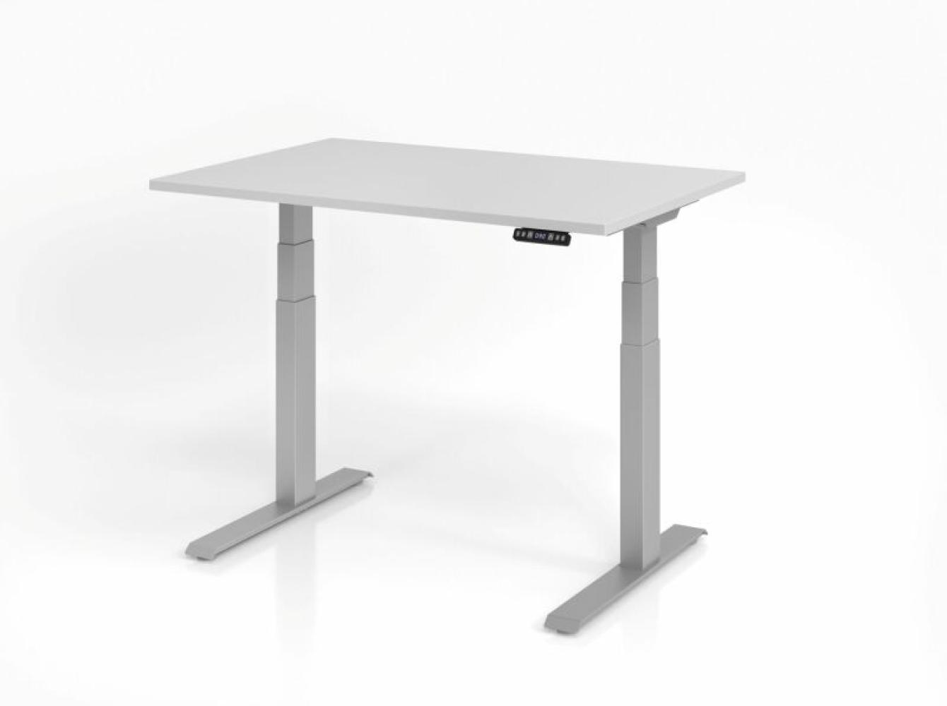 Sitz-Steh-Schreibtisch elektrisch 120x80 cm Grau/Silber Bild 1