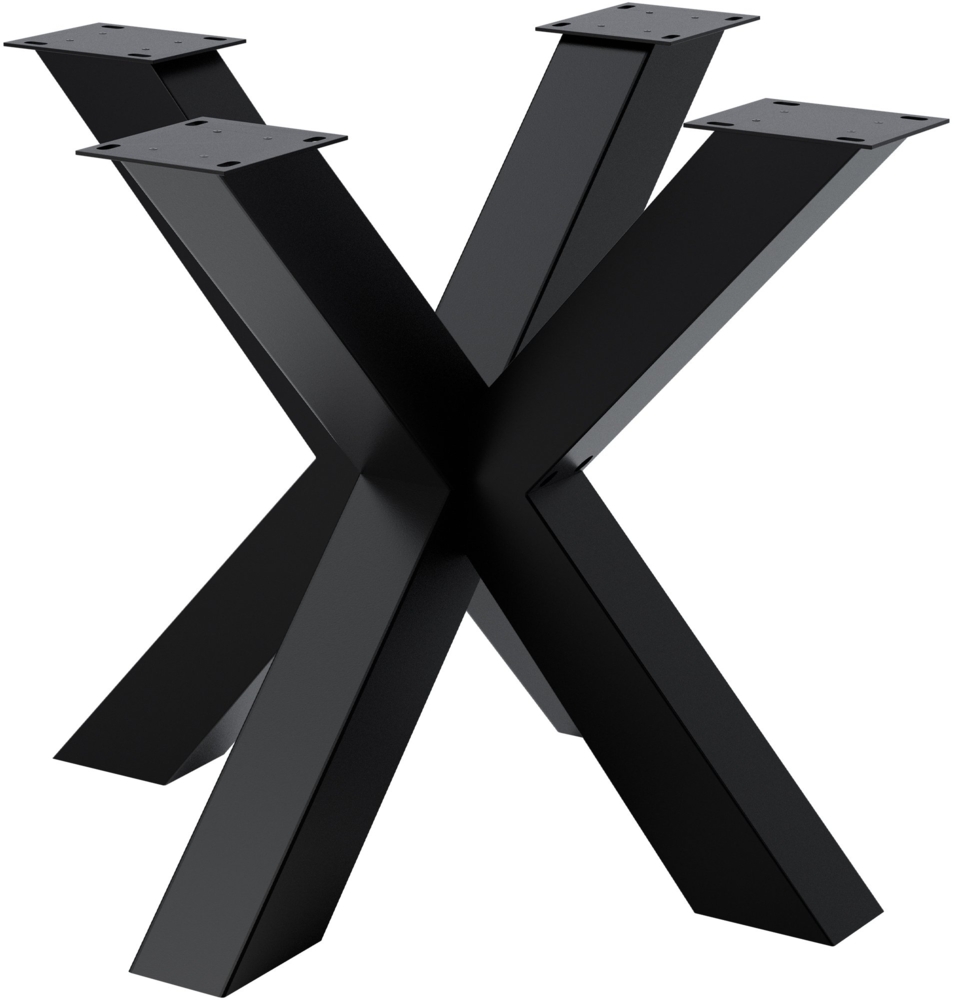 CLP Tischbeine Harlan pulverbeschichtetes Metall bis 300 kg belastbar,schwarz 85x85x71 cm Bild 1