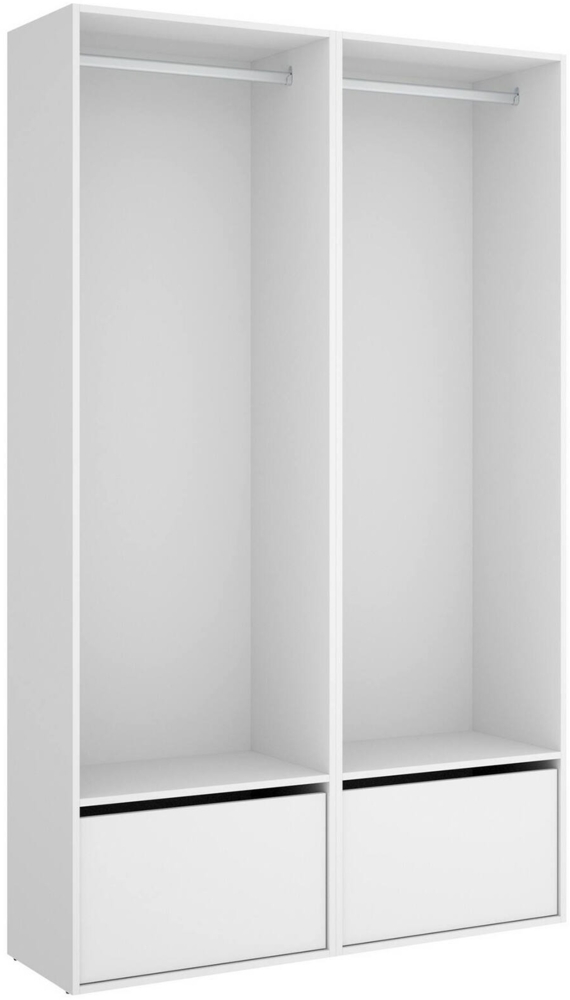 Dmora Großer Kleiderschrank Pewa, Schlafzimmermöbel, Schrank, Garderobe, 120x45 h205 cm, Weiß und Eiche Bild 1