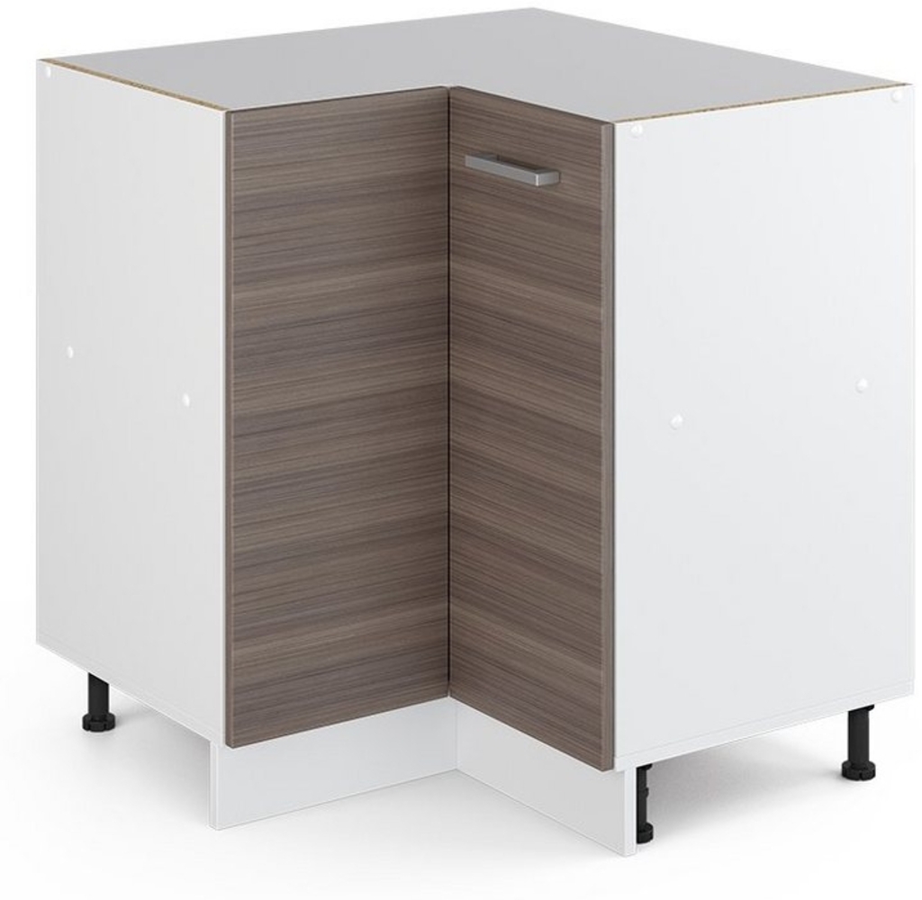 Vicco Küchenschrank R-Line Hängeschrank Unterschrank Küchenzeile Küchenunterschrank Arbeitsplatte, Möbel verfügbar in anthrazit und weiß (edelgrau ohne Arbeitsplatte, Eckunterschrank 87 cm) Bild 1