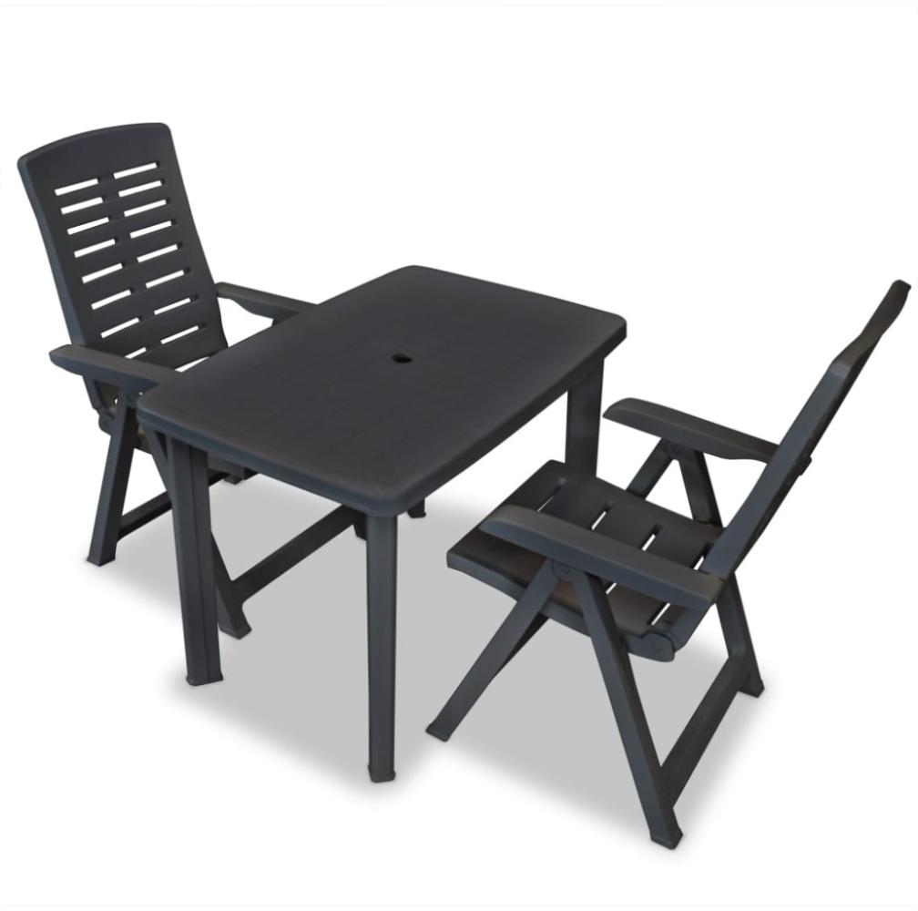 vidaXL 3-tlg. Bistro-Set Kunststoff Anthrazit 275083 Bild 1