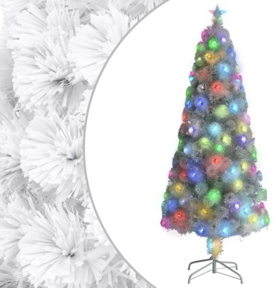 vidaXL Künstlicher Weihnachtsbaum mit Beleuchtung Weiß 180cm Glasfaser 328451 Bild 1