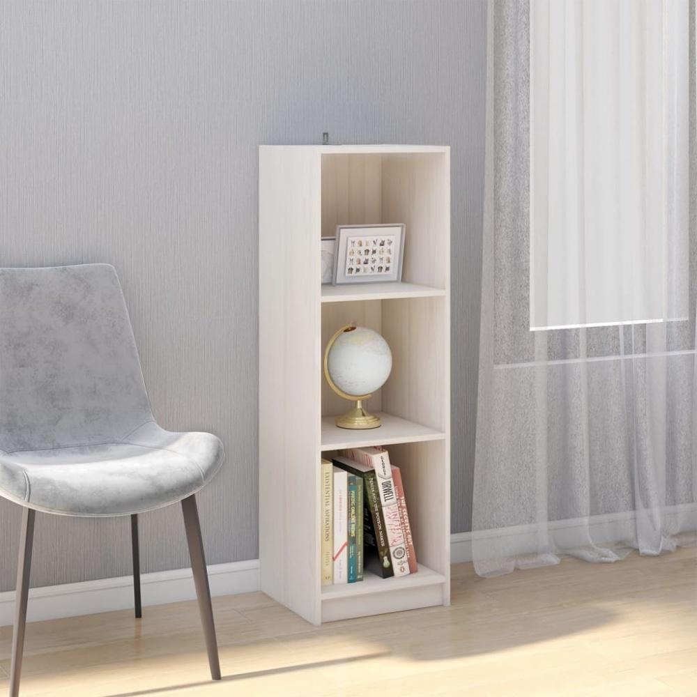 vidaXL Bücherregal/Raumteiler Weiß 36x33x110 cm Massivholz Kiefer 809937 Bild 1