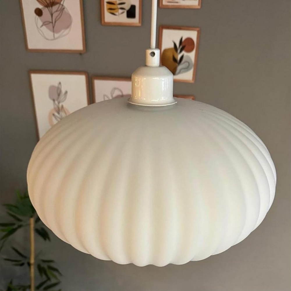 Bamyum Pendelleuchte Pendelleuchte Elegant Halbe Tulpe Glas, Modern Hängelampe, ohne Leuchtmittel Bild 1