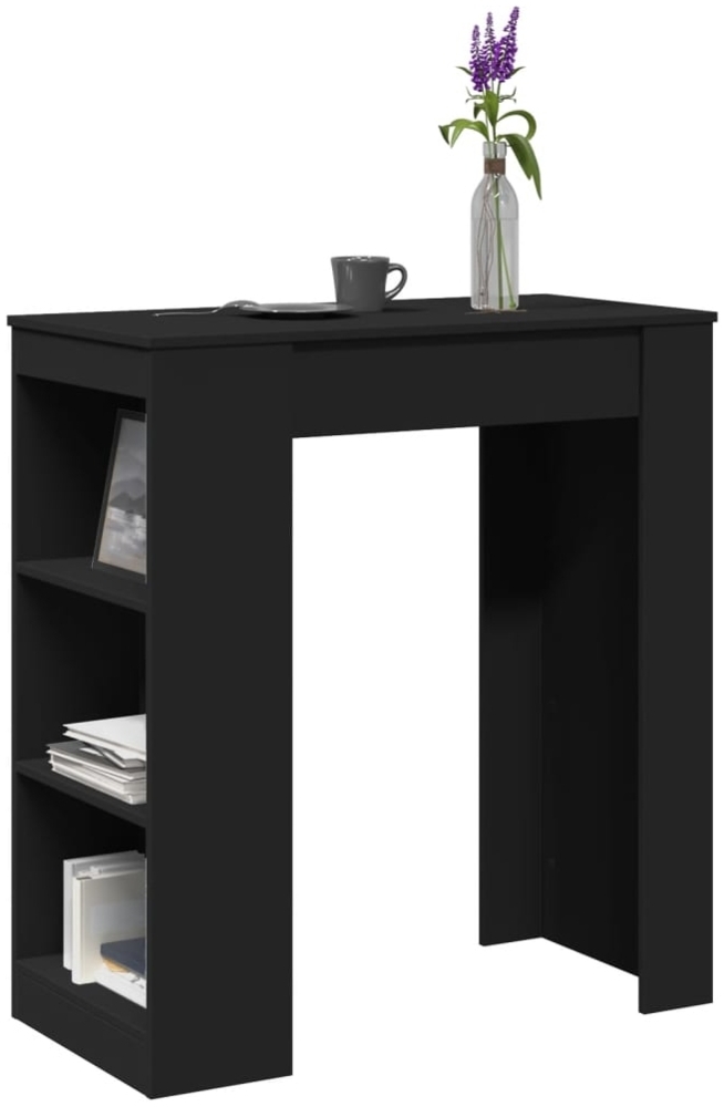 vidaXL Bartisch mit Regal Schwarz 95x47x103,5 cm Holzwerkstoff 854383 Bild 1