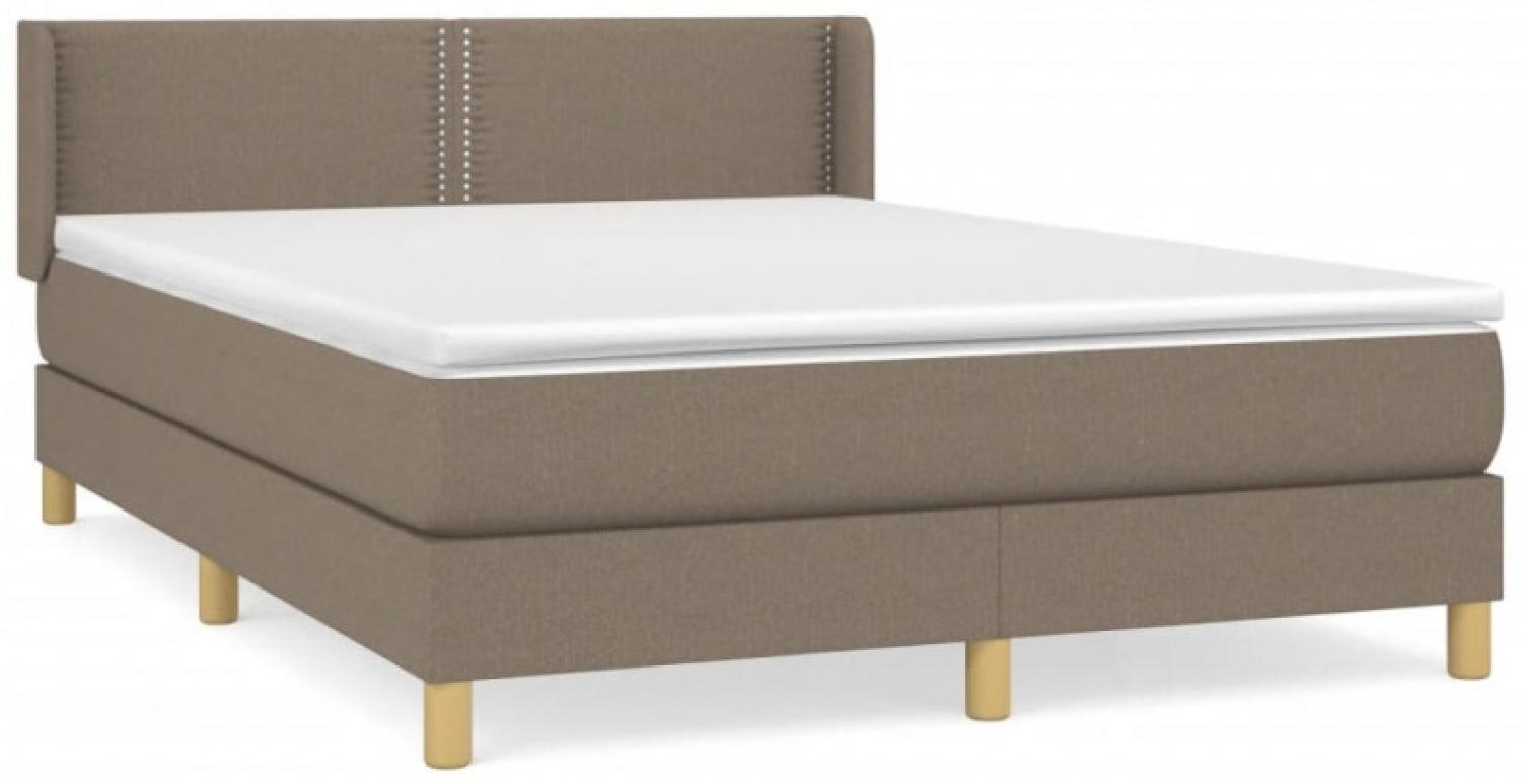 Boxspringbett mit Matratze Stoff Taupe 140 x 200 cm Bild 1