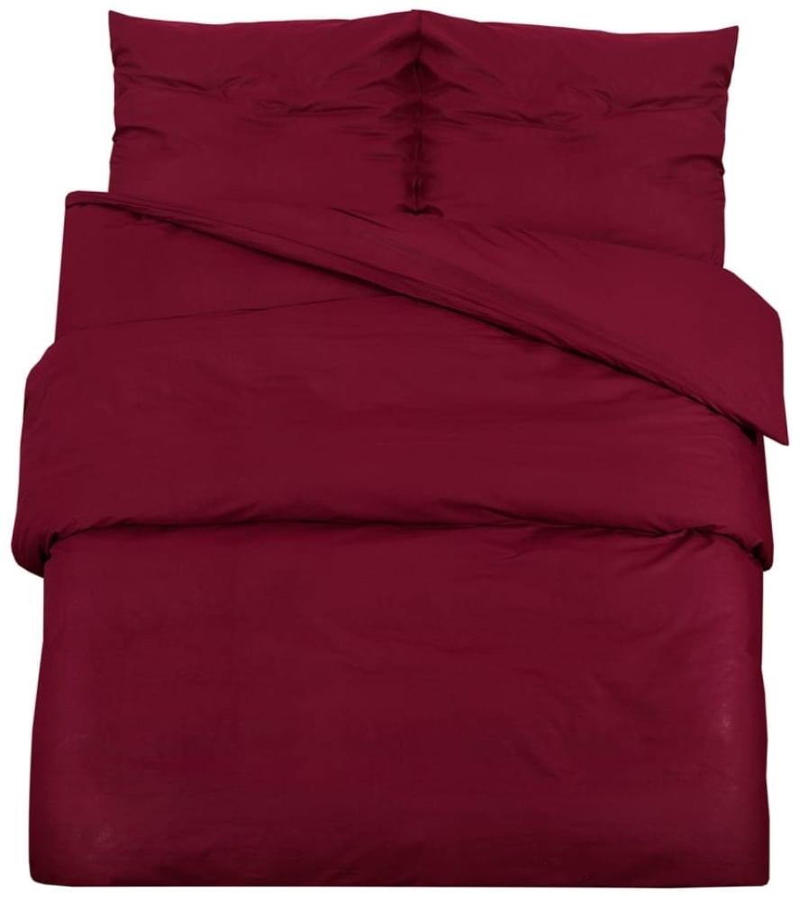 vidaXL Bettwäsche-Set Bordeauxrot 200x200 cm Leichte Mikrofaser 136034 Bild 1