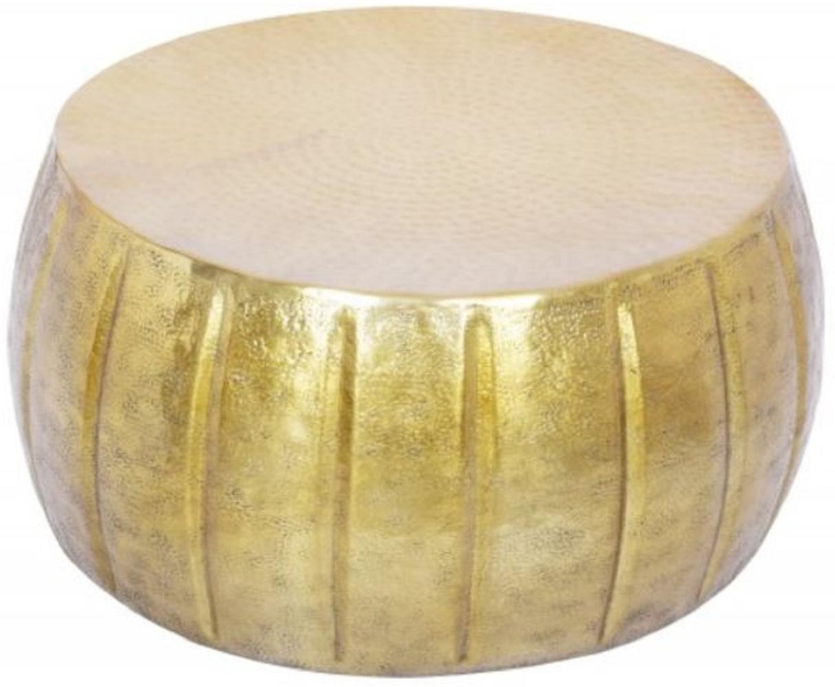 Casa Padrino Aluminium Couchtisch Gold Ø 65 x H. 31 cm - Runder Wohnzimmertisch im orientalischen Stil - Wohnzimmer Möbel Bild 1