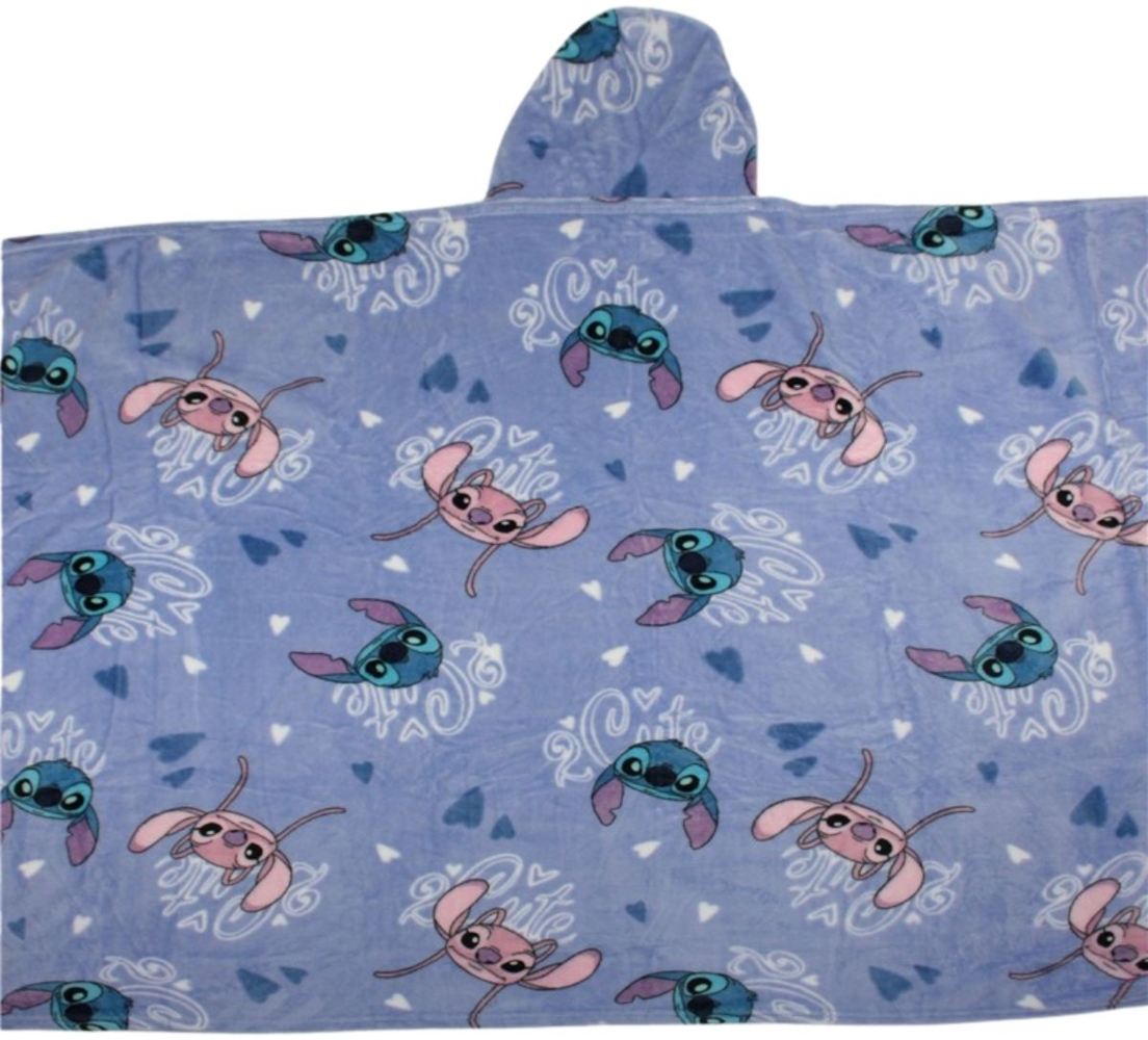 Lilo & Stitch Kuscheldecke mit Kapuze für Kinder – weich & wärmend – 120x150 cm Bild 1