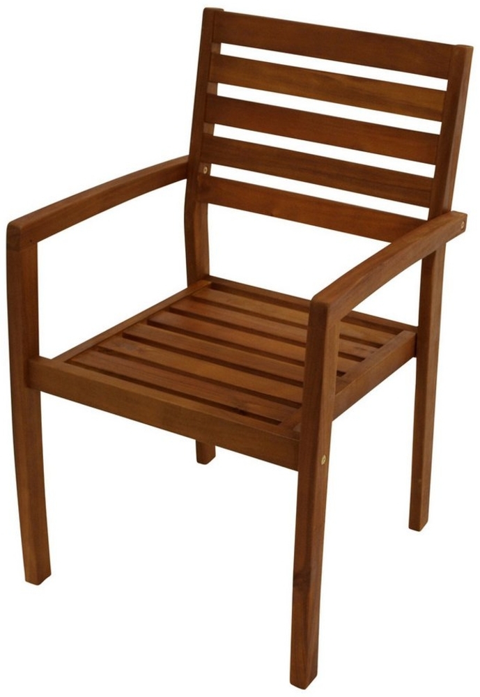 TPFGarden Gartenstuhl ELTON (2-er Set Stapelsessel - Gartensessel Akazienholz geölt), Hochwertiger Outdoor Stuhl FSC®-zertifiziert (BxHxT): 60 x 84 x 55 cm Bild 1