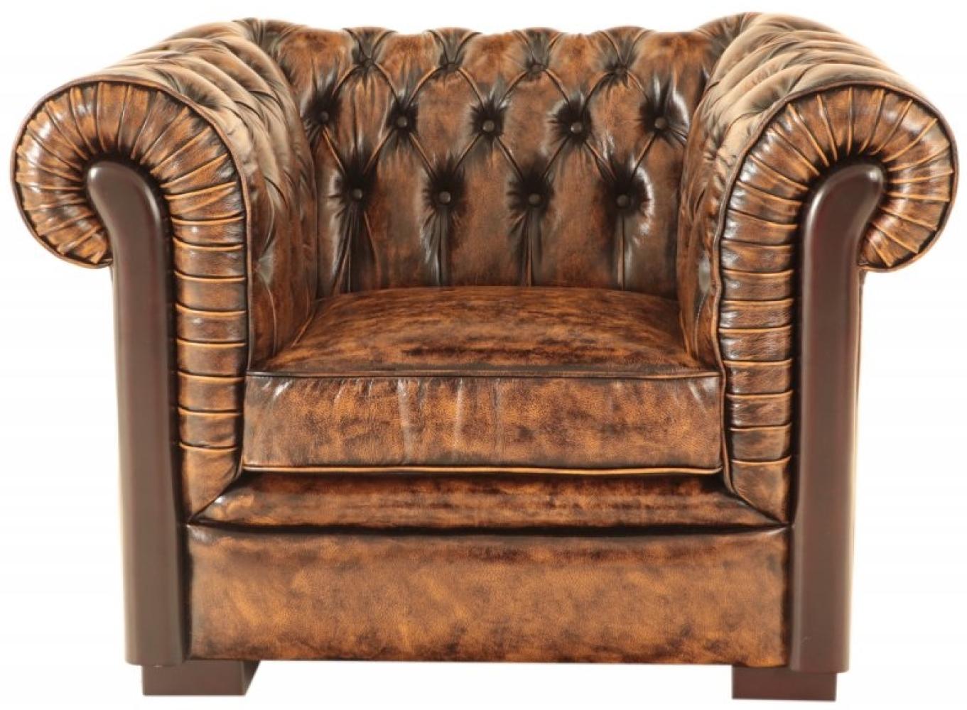 Einsitzer-Sofa Chesterfield Tiffy aus echtem Rindsleder Whisky Bild 1