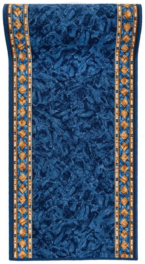 Mazovia Läufer Läufer Teppichläufer Brücke - Vorzimmer Küche - Blau, 67 x 100 cm, Kurzflor, Rutschfest, Meterware, Verschiedene Größen Bild 1