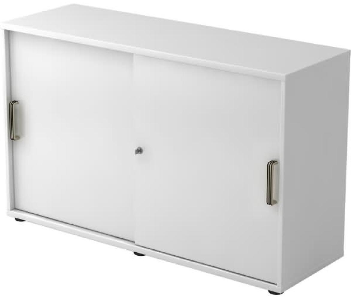 Schiebetürschrank 2 Ordnerhöhen, 120cm SG Weiß Bild 1