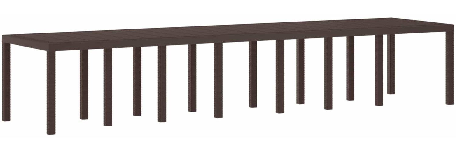 vidaXL Gartentisch Braun 400 x 100 x 73 cm Poly-Rattan 3378529 Bild 1