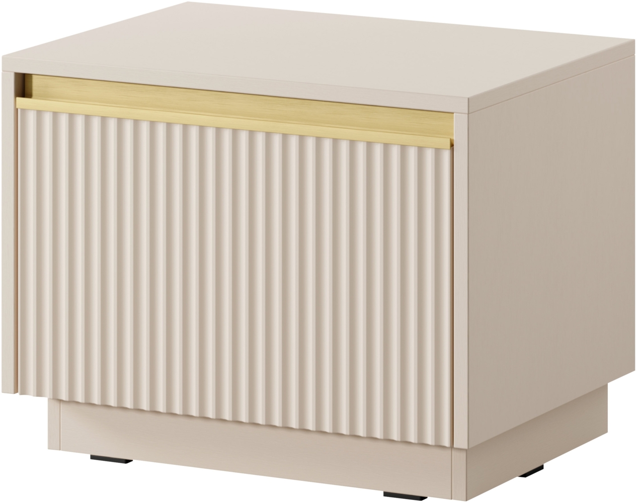 Nachttisch Rumbed S54 mit Schublade (Farbe: Sandbeige / Sandbeige + Gold Anoda) Bild 1