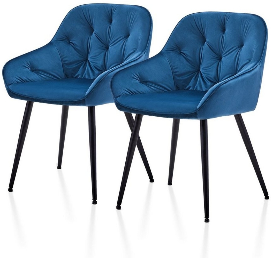 Ofcasa Esszimmerstuhl Gepolsterter Samtstuhl (2er Set), Lounge Sessel, Wohnzimmerstuhl mit Armlehne und Rückenlehne Bild 1