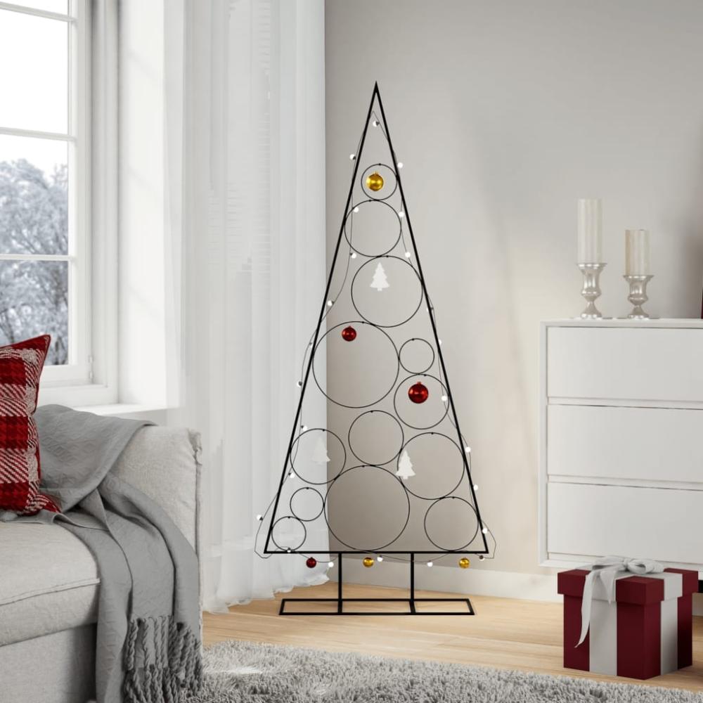 vidaXL Metall-Weihnachtsbaum für Dekorationen Schwarz 150 cm 4018957 Bild 1