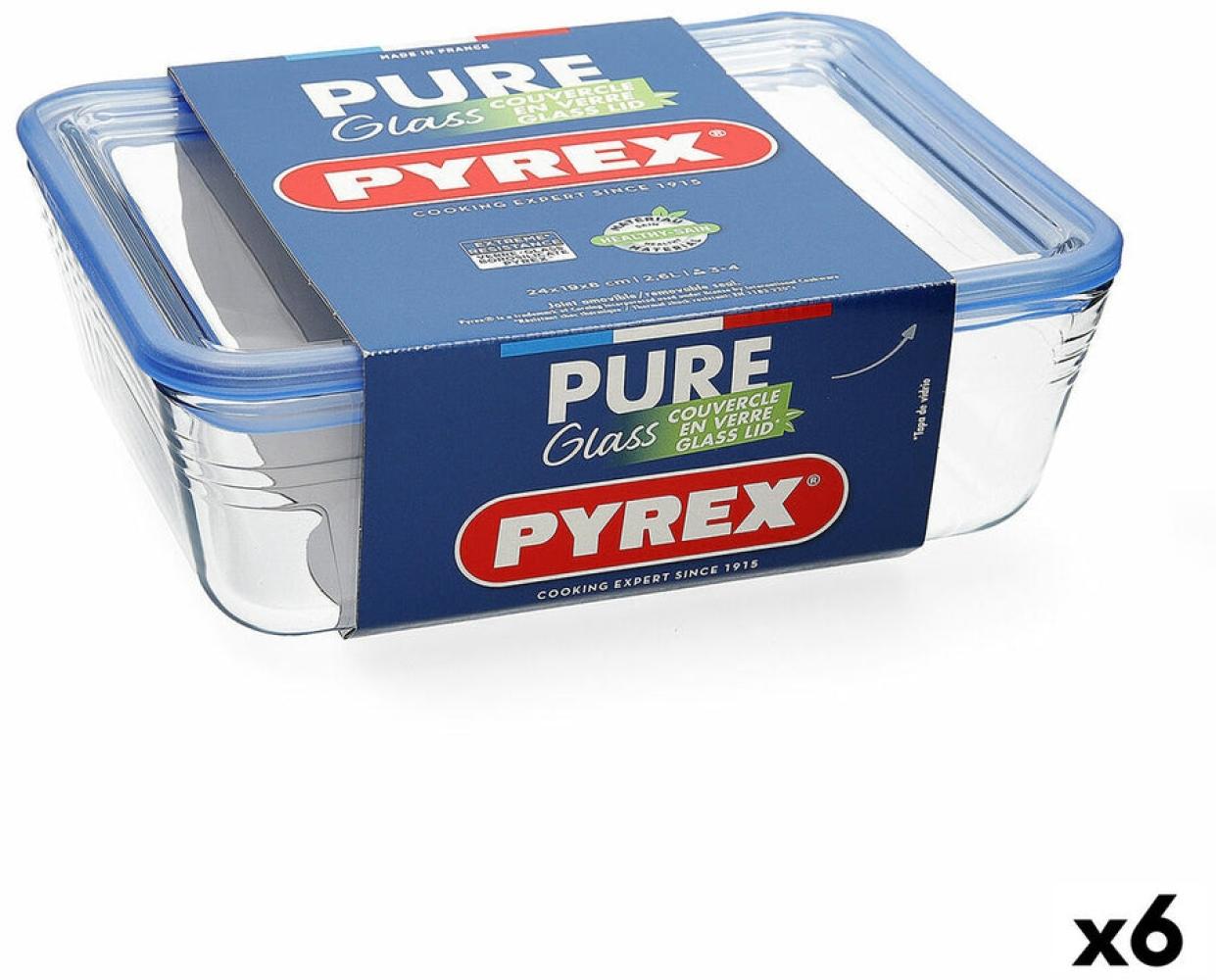 Lunchbox hermetisch Pyrex Pure Glass Durchsichtig Glas (800 ml) (6 Stück) Bild 1