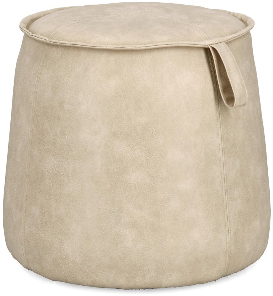 Pouf Rudina aus Kunstleder, Beige, 52 x 52 x 44 cm Bild 1