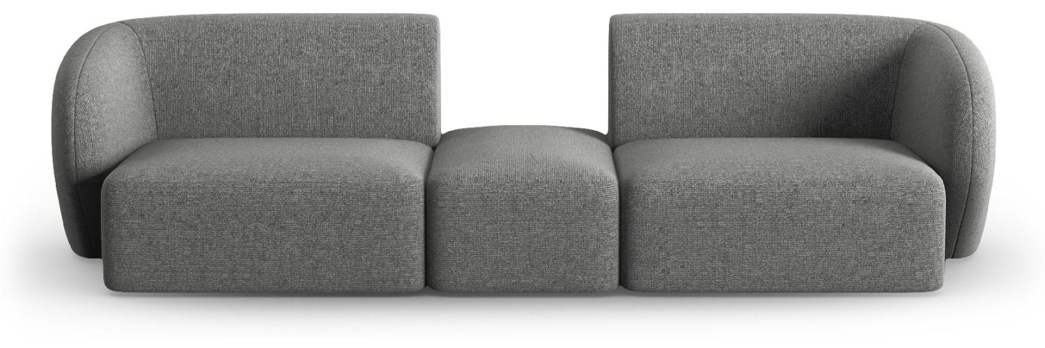 Micadoni Modulares Sofa Shane 2-Sitzer Mitte offen Chenille Dunkelgrau Melange Bild 1