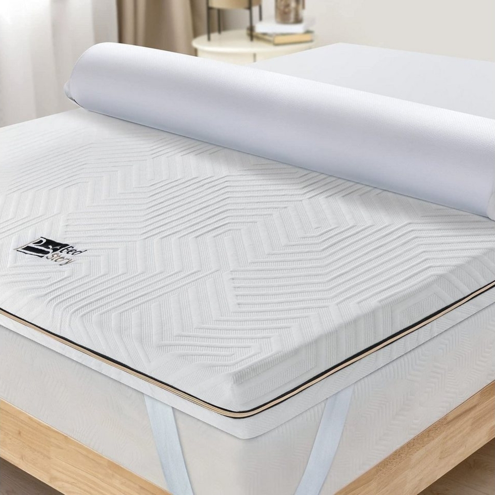 BedStory, Topper BedStory Topper 90/140/160/180x200, Gel Topper mit Kaltschaumkern, 7.5 cm hoch, und Abnehmbarer Bezug, Atmungsaktiver und Bequemer Matratzentopper Bild 1