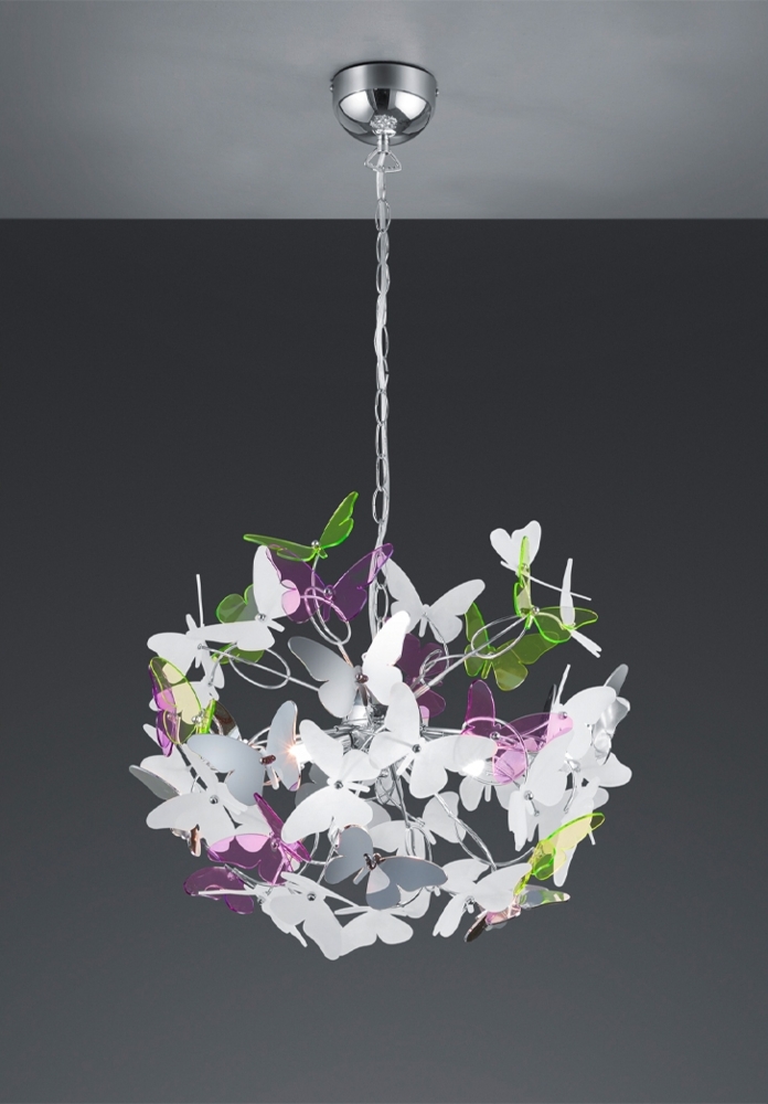 Hängeleuchte, Schmetterling Design, bunt, H 150 cm, BUTTERFLY Bild 1