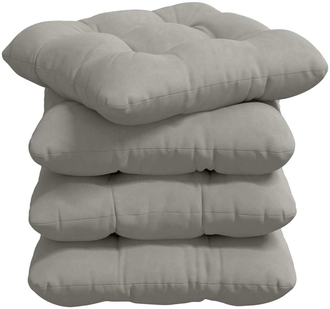 vidaXL Sitzkissen 4 pcs Hellgrau 45 x 45 cm Mikrofaserstoff 42015133 Bild 1