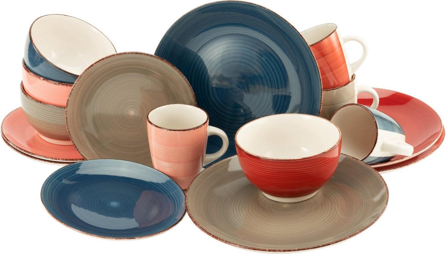 CreaTable 22855 Kombiservice Bella Casa Cottage für 4 Personen, Steingut, mehrfarbig (1 Set, 16-teilig) Bild 1