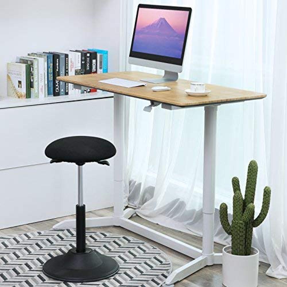 Höhenverstellbarer Bürohocker, ergonomischer Arbeitshocker, um 360° drehbarer Hocker, Sitzhöhe 50-70 cm, mit Anti-Rutsch-Bodenring OSC01BK Bild 1