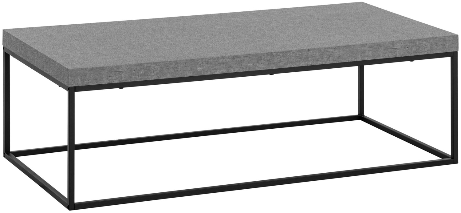 Couchtisch 120 x 60 x 38 cm Grau Sofatisch in Beton-Optik Modern, Design Wohnzimmertisch Rechteckig, Loungetisch Groß, Kaffeetisch Metallbeine Bild 1