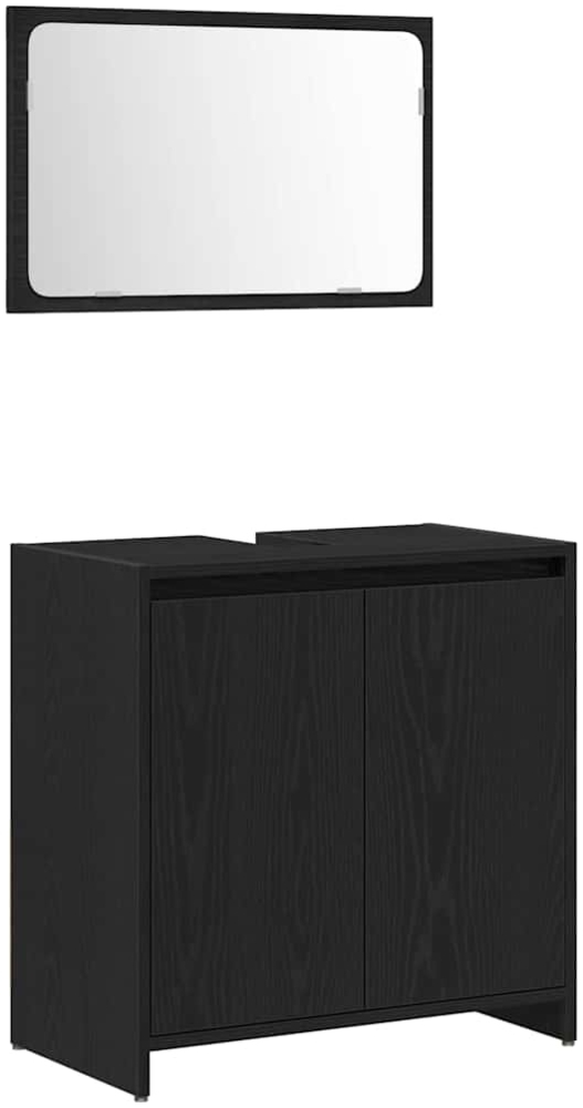 vidaXL Badezimmerschrank mit Tür Schwarz Eichen-Optik 60 x 33 x 60 cm 862509 Bild 1