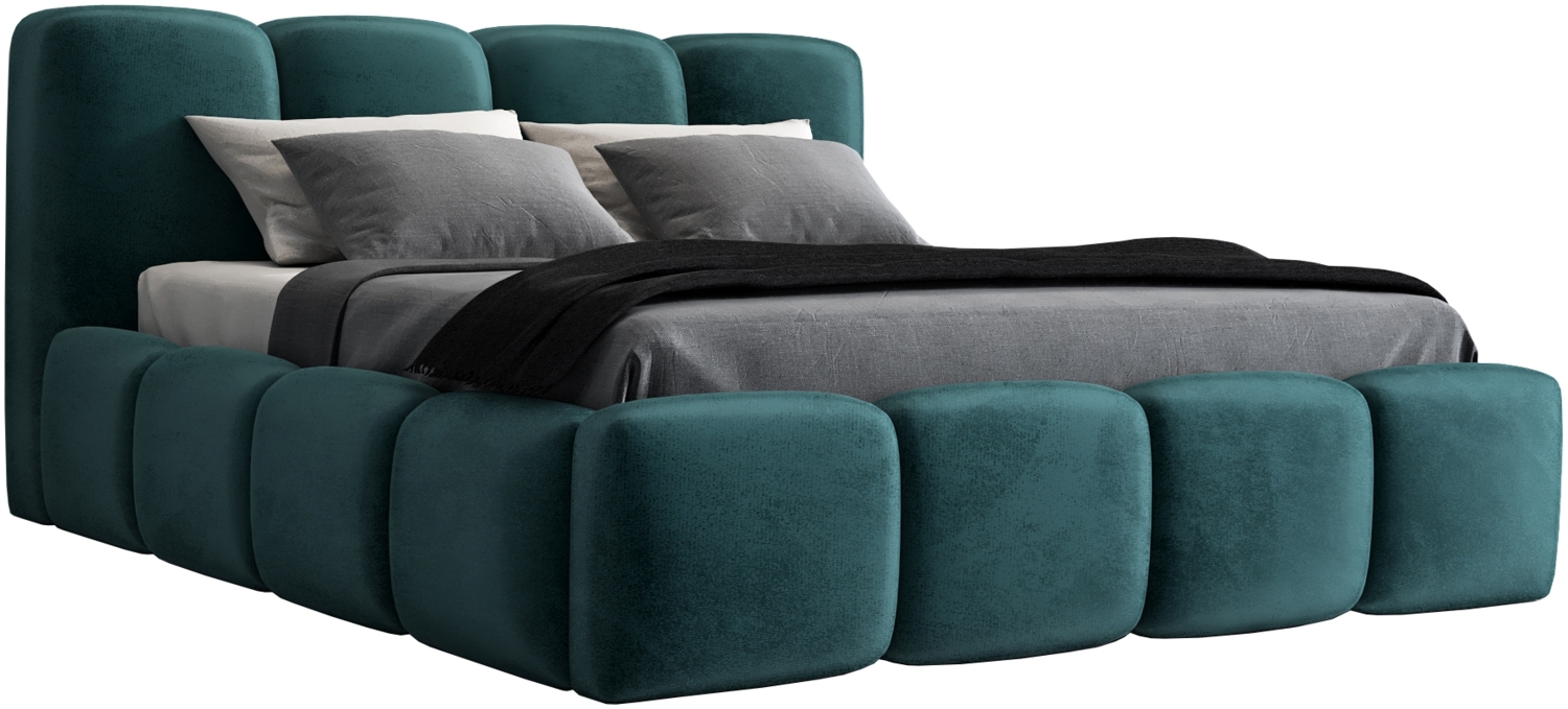 Polsterbett DONA 180x200 ohne Matratze mit Bettkasten und Lattenrost. Farbe: Minze 13 Bild 1