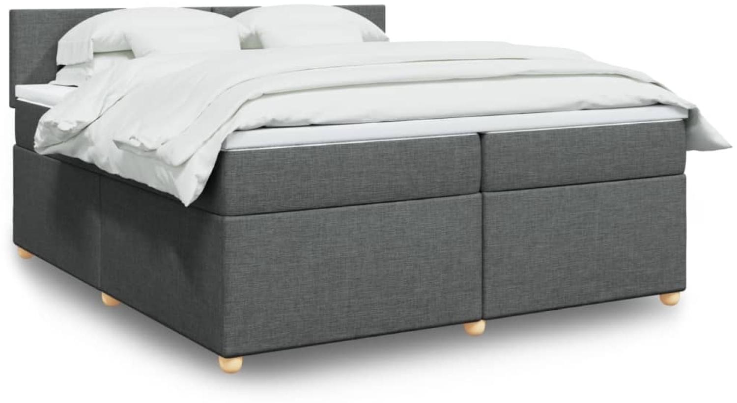 vidaXL Boxspringbett mit Matratze Dunkelgrau 200x200 cm Stoff 3289081 Bild 1