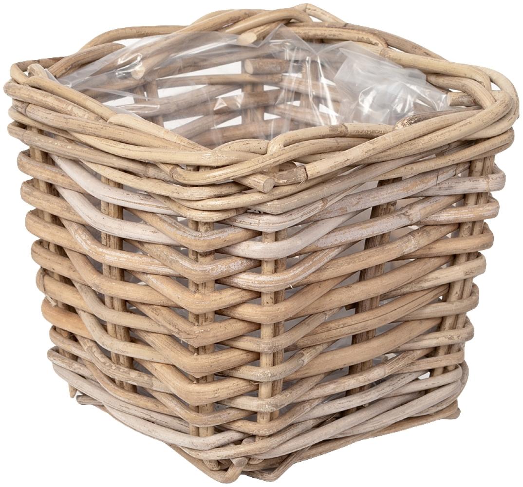 Pflanzkorb VERONA-Quadratisch ca. 20cm Rattan Blumenkasten Blumenkorb Übertopf Bild 1