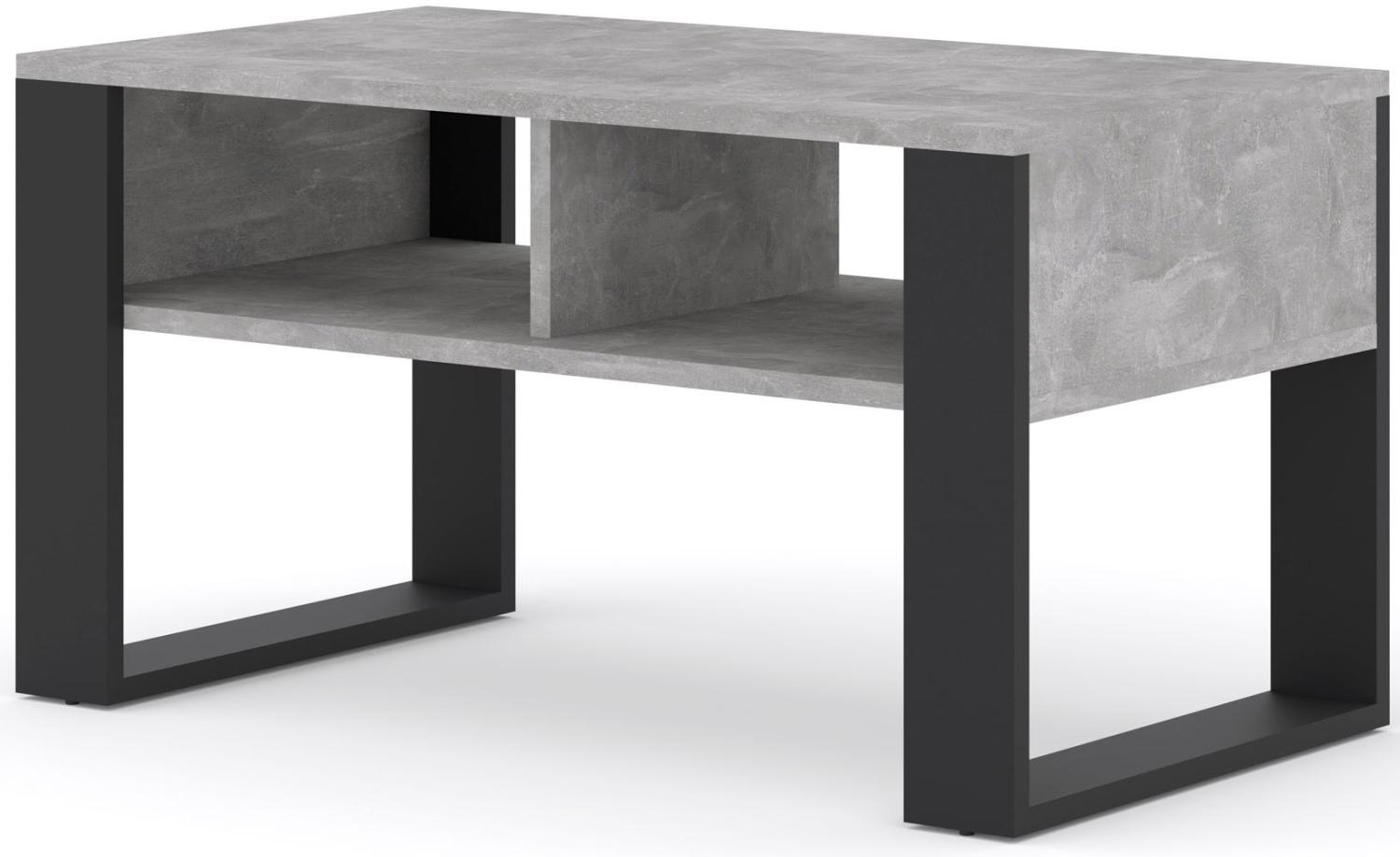 Domando Couchtisch Todi M2 Modern Breite 90cm, schicke Kufenoptik, Kontrastfarben in Beton Bild 1