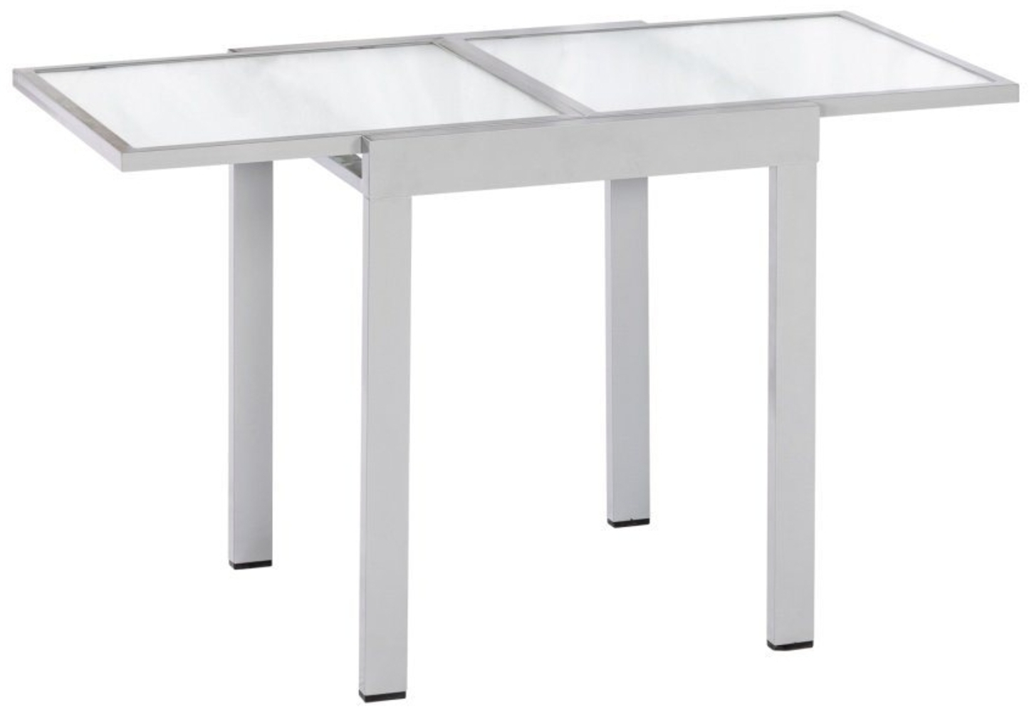 Balkonausziehtisch, 65 (130) x 65 cm, silber/matt Bild 1