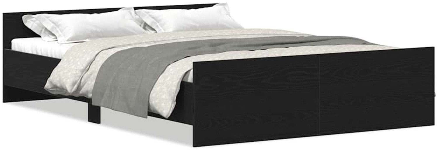 vidaXL Bettgestell ohne Matratze Schwarz Eichen-Optik 135x190 cm 3329325 Bild 1