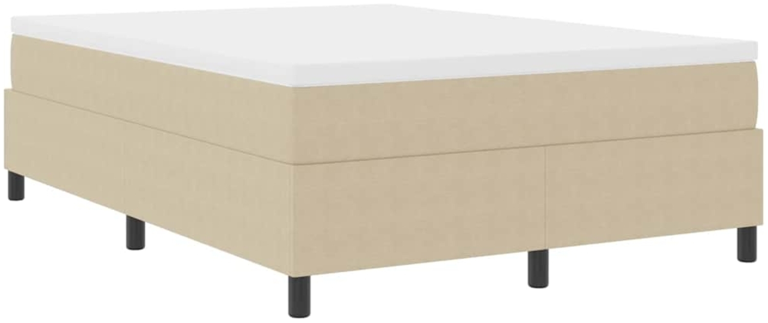 vidaXL Boxspringbett Hellgrau und Weiß 203 x 160 x 60 cm Cordstoff 3337476 Bild 1