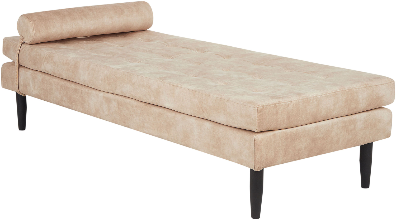 Chaiselongue Samtstoff beige mit Kissen USSEL Bild 1