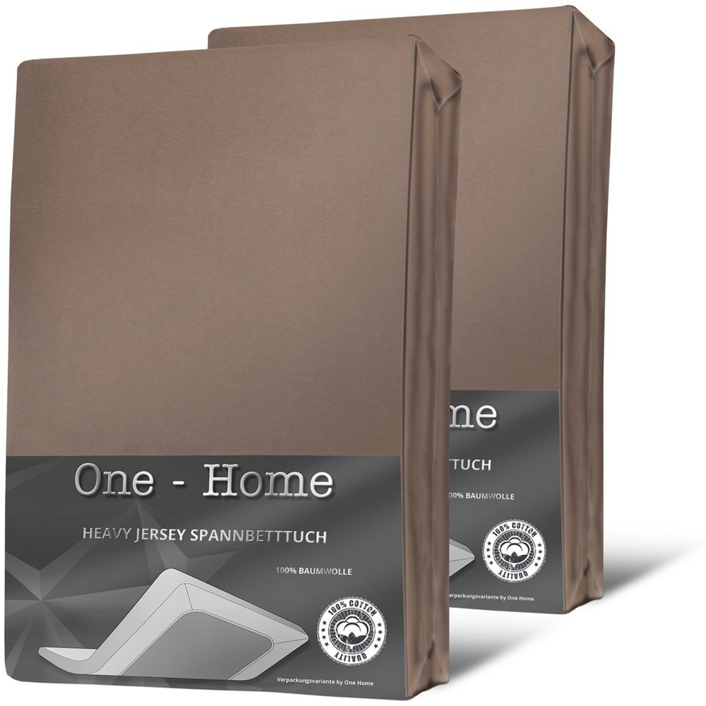 One Home Spannbettlaken Heavy, Jersey, Gummizug: rundum, (2 Stück), Double Pack, erhöhtes Flächengewicht Bild 1