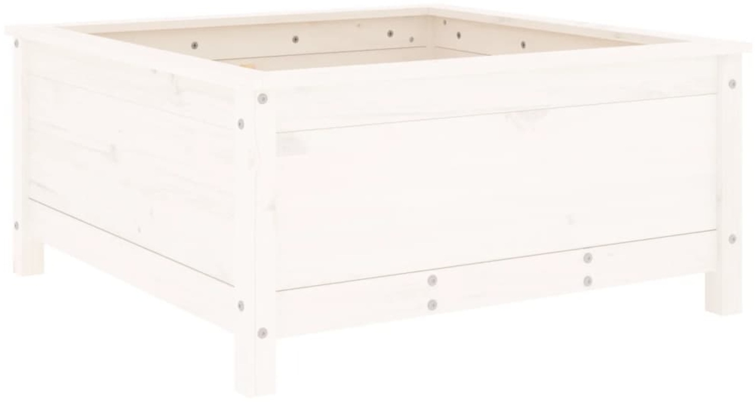 vidaXL Pflanzkübel Weiß 82,5x82,5x39 cm Massivholz Kiefer 825297 Bild 1
