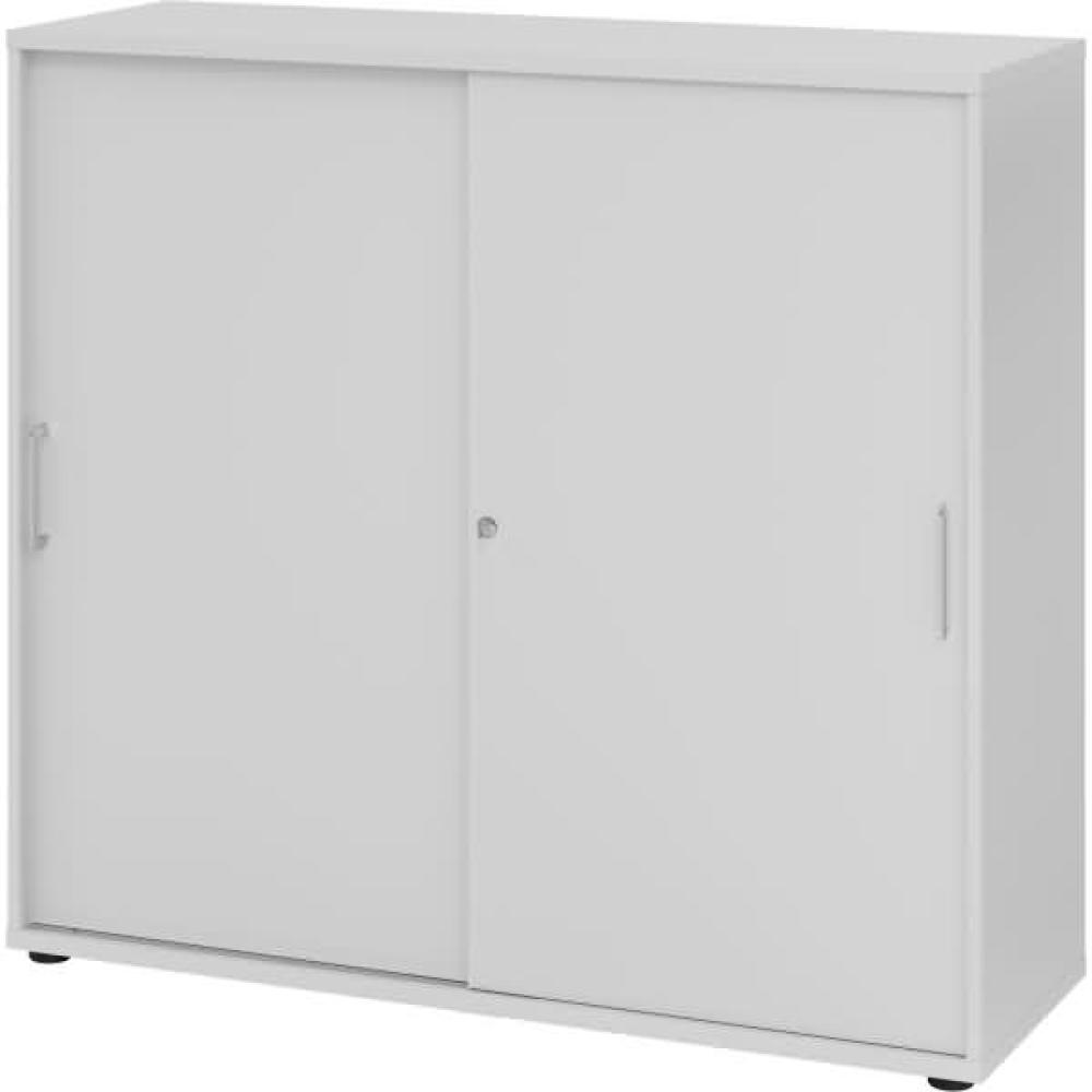 Büroschrank Aktenschrank Schiebetürenschrank, Grau, Metallgriff, 110 x 40 x 120 cm Bild 1