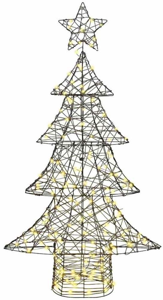 vidaXL Weihnachtsbaum mit 160 LEDs Warmweiß 150 cm Rattan 42018992 Bild 1