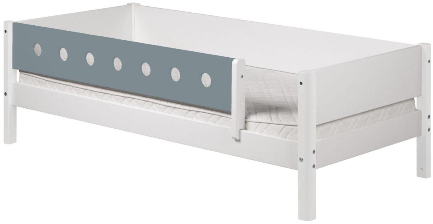 Flexa White Einzelbett 90x190 Frosty Blue Pfosten weiß Bild 1