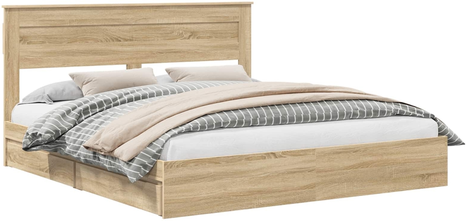 vidaXL Aufbewahrungsbett Sonoma-Eiche 200x200 cm Holzwerkstoff 3409889 Bild 1