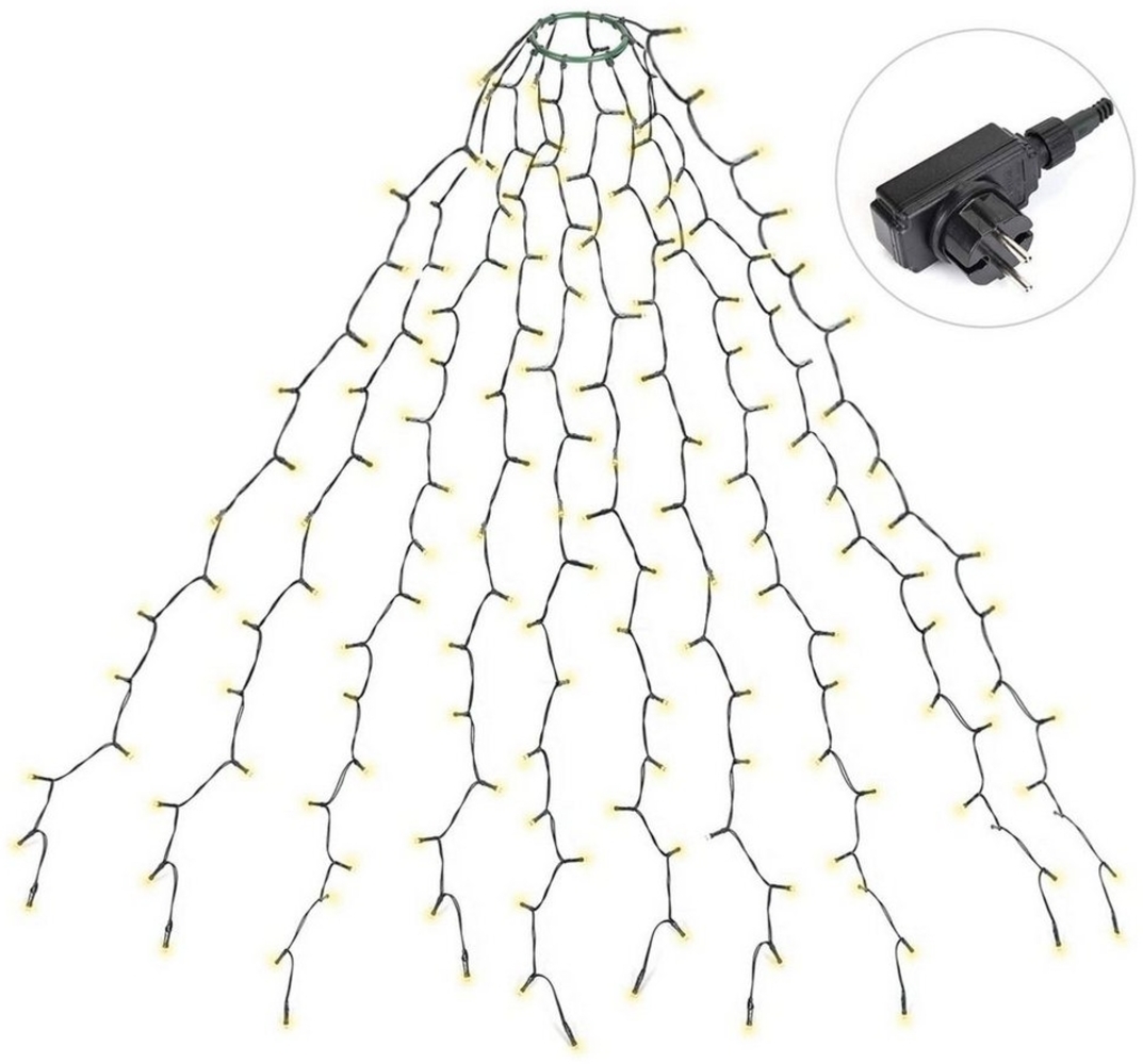 Salcar LED-Lichterkette 3m Lichterketten Weihnachts Weihnachtsbaum LED Lichterkette, 3m Christbaumbeleuchtung mit Ring und 10 Girlanden, 350 LED Warmweiß Bild 1