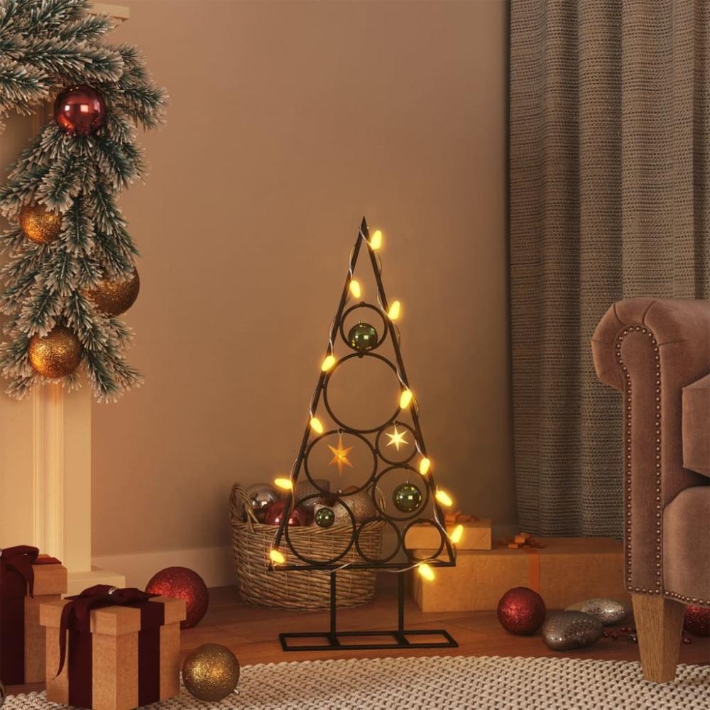 vidaXL Metall-Weihnachtsbaum Deko Schwarz 60 cm 359597 Bild 1