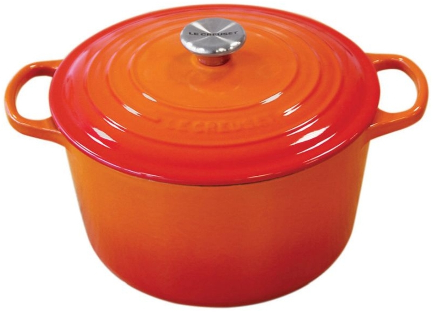 Le Creuset Signature Gusseisen-Bräter mit Deckel, Für alle Herdarten und Induktion geeignet, Rund, Ofenrot, 24,0 cm, 5 Bild 1